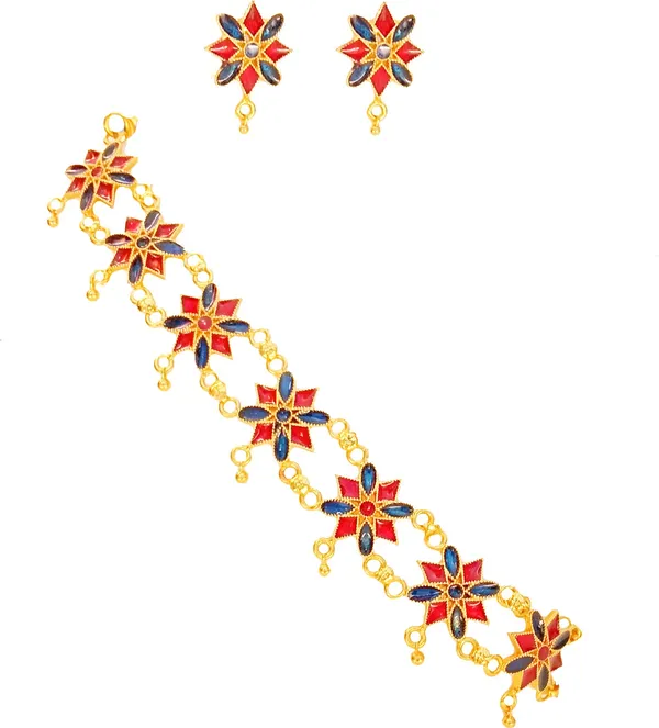 Assamese_Traditional_Red_And_Blue_Colour_Golpata_Jewellery_Set_For_Women
